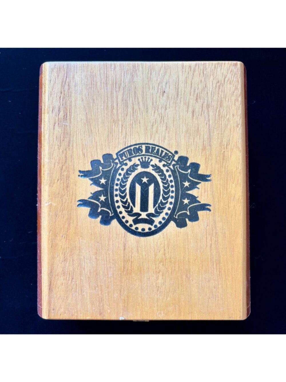 Vintage Puros Reales Wood Cigar Box Empty Honduras Tobacciana Storage Case
